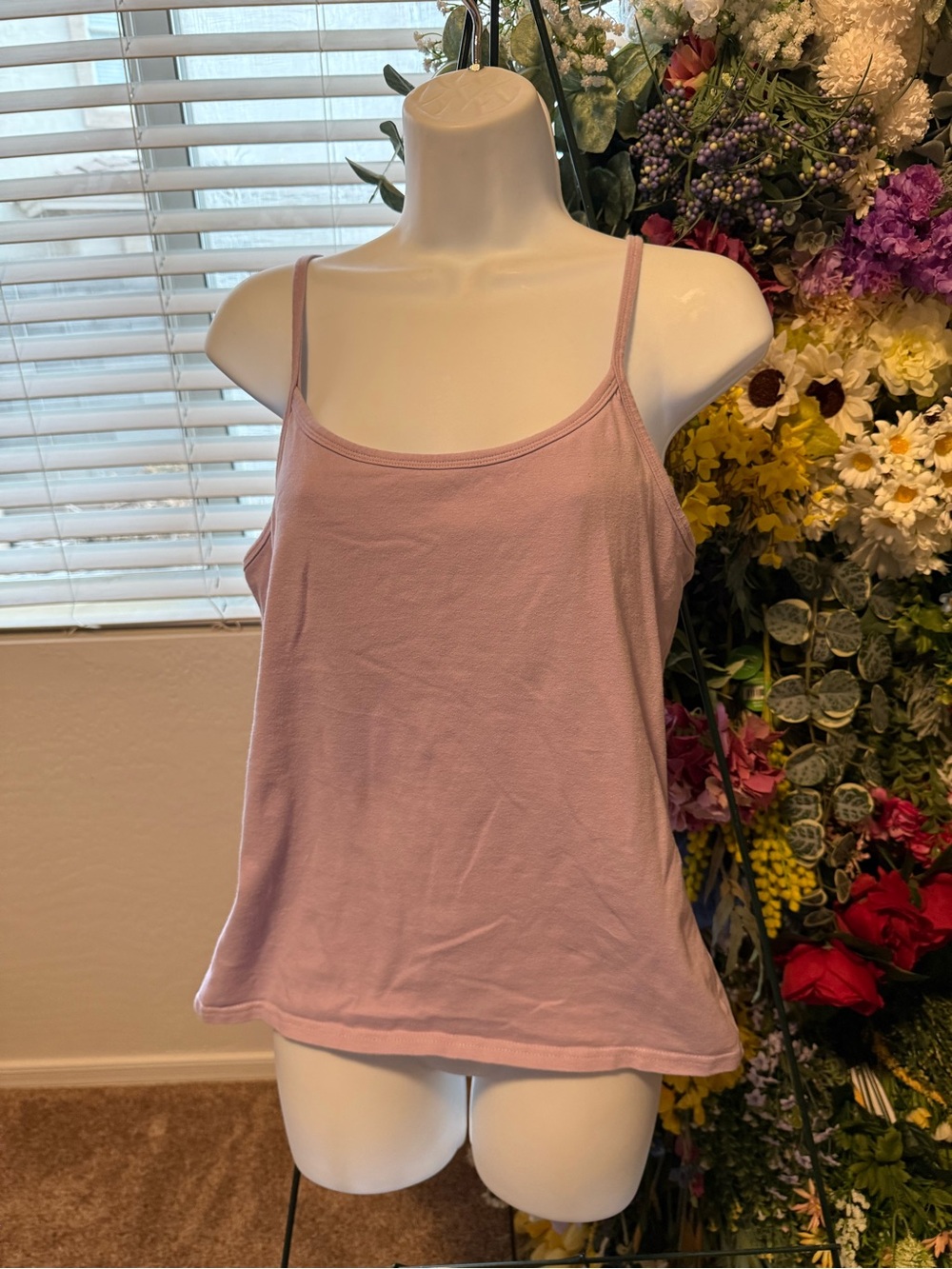 Oscar de la Renta Lilac Spaghetti Strap Tank